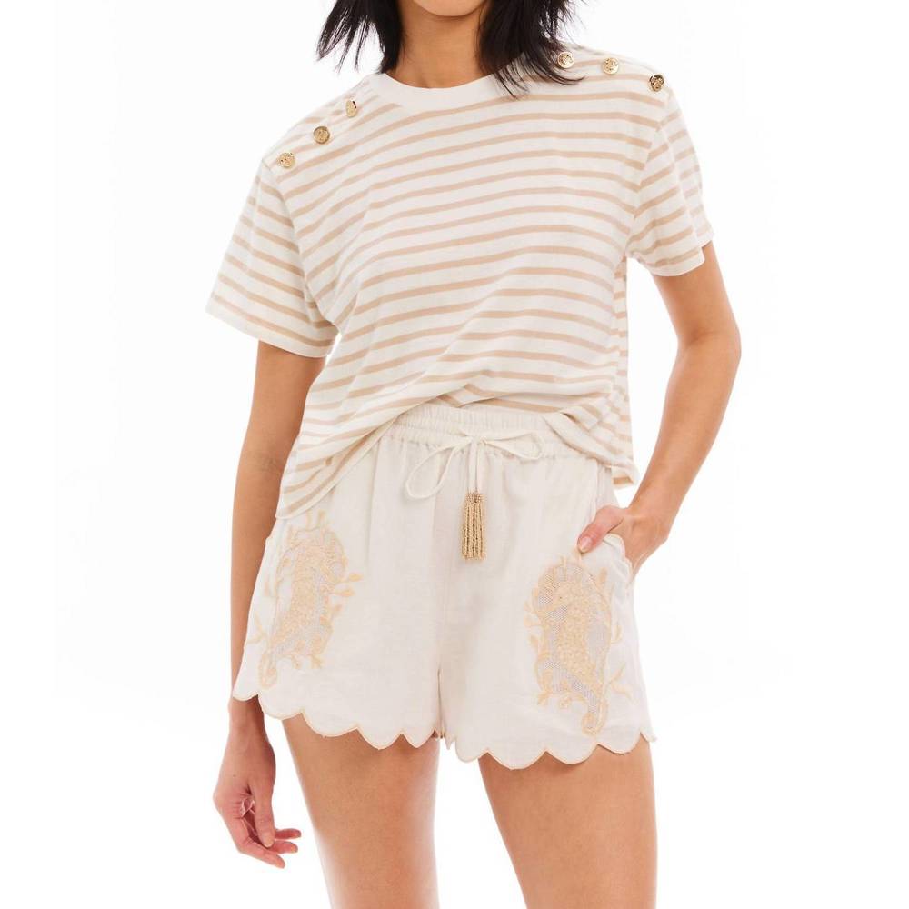 NEW ALLISON NEW YORK stripe brooklyn tee in sand stripe